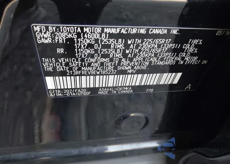 2014 Toyota Rav4 Xle from USA, damaged, VIN 2T3RFREV9EW185232